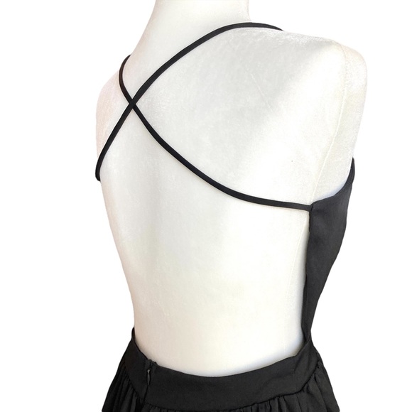Mystic fit and flare black dress backless skater mini - Sz M - Picture 10 of 11